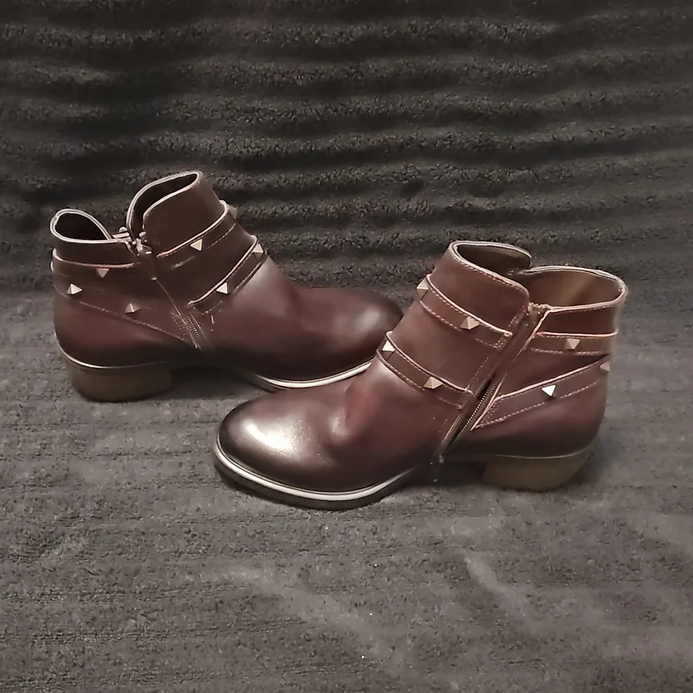 David Tate Women's Dark Brown Ankle Booties with Buckles